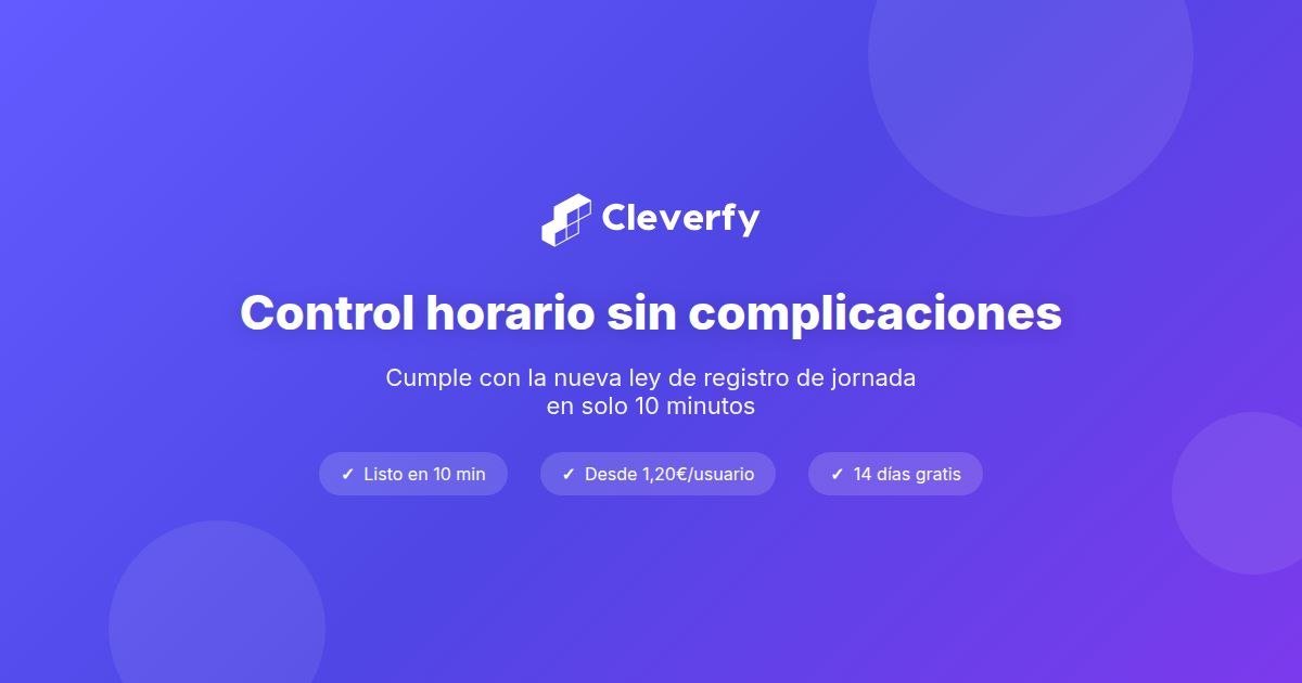 Cleverfy - Control horario sin complicaciones